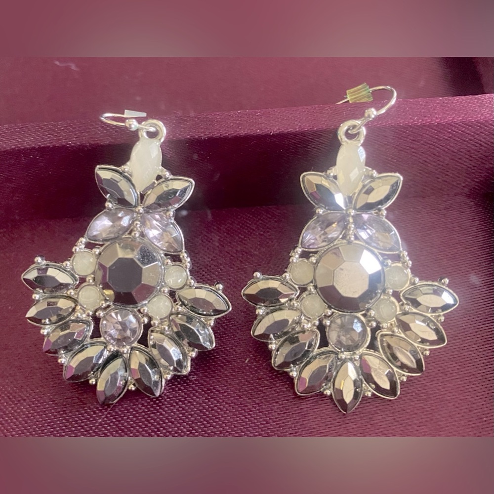 Metallic Hematite Statement Earrings